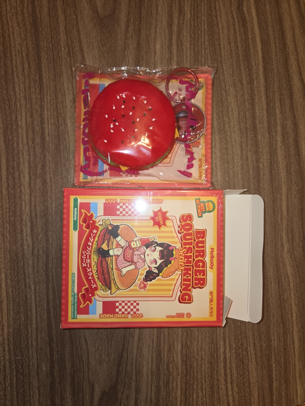 Mellojoy burger squish king series  red squishy stress relief faux food